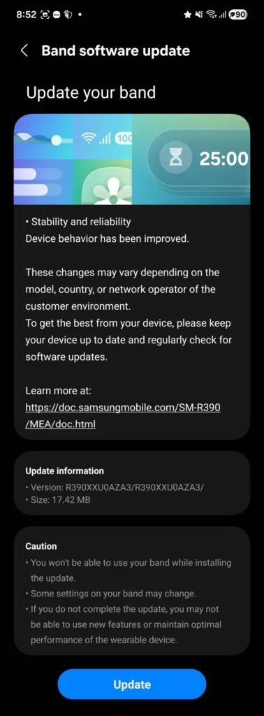 Galaxy Fit 3 March Update