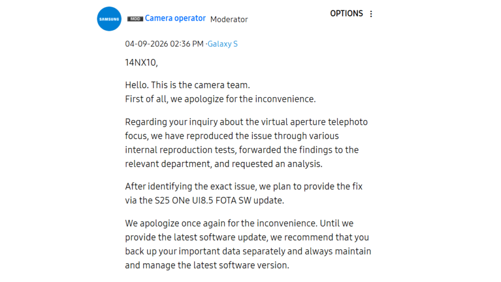 Expert RAW Focus Bug on Galaxy S25