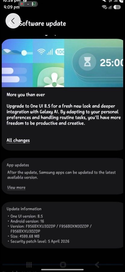 Galaxy Z Fold 6 Stable Update