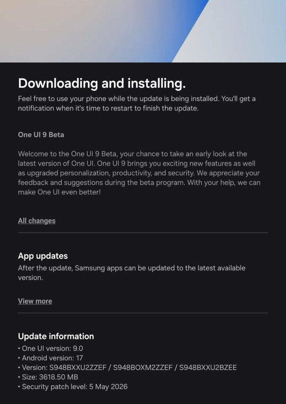 One UI 9 Beta 