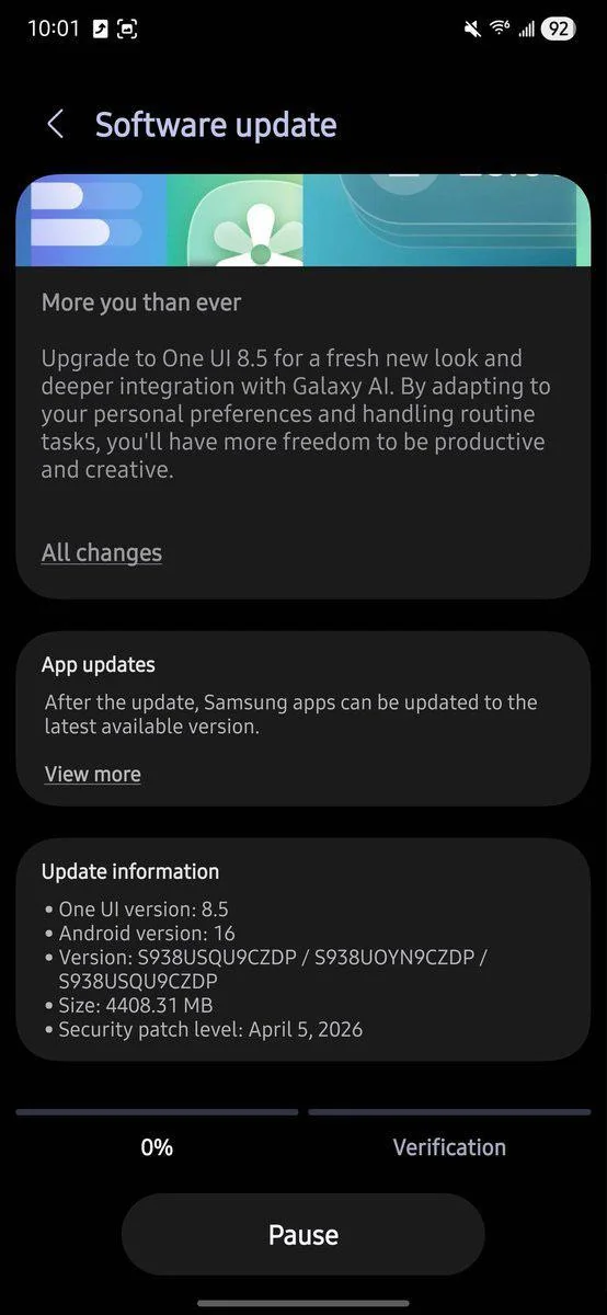 Galaxy S25 Stable One UI 8.5 Update